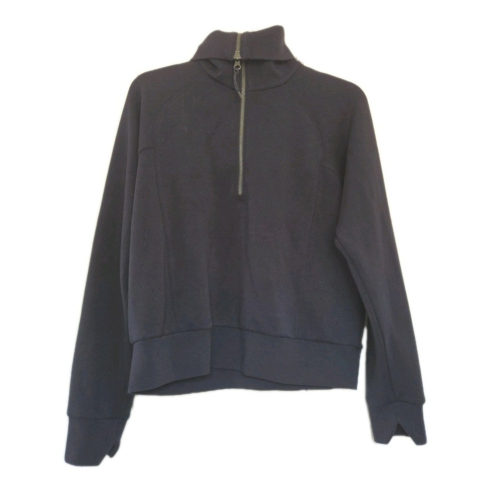 Spanx Air Essentials Half Zip Pullover Navy Blue Womens Size Small